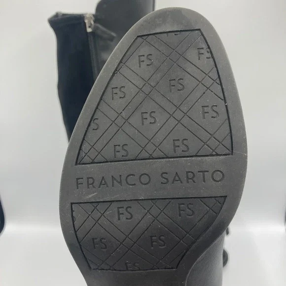 Franco Sarto Liora Black Leather Suede Knee High Riding Boots Women's Size 8M‎ - Picture 6 of 11